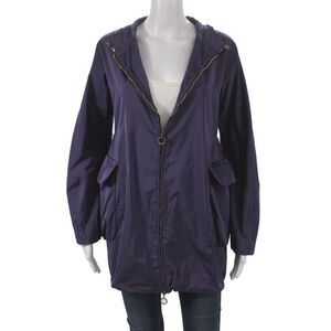 Moncler Women Purple Windbreaker Zip Polyester Size 0